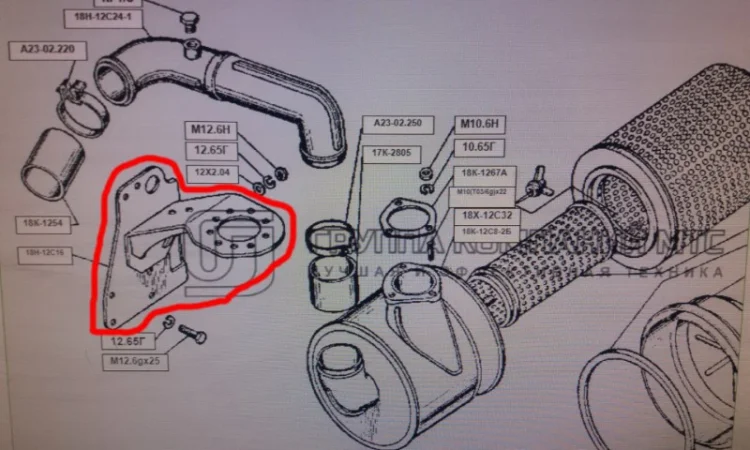 Кронштейн крепления воздухоочистителя СМД-18 (18Н-12С16) - фото № 1