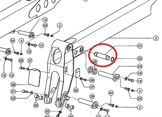 0003170840 палець стріли CLAAS Targo K-70, Caterpiller 512 - фото № 2