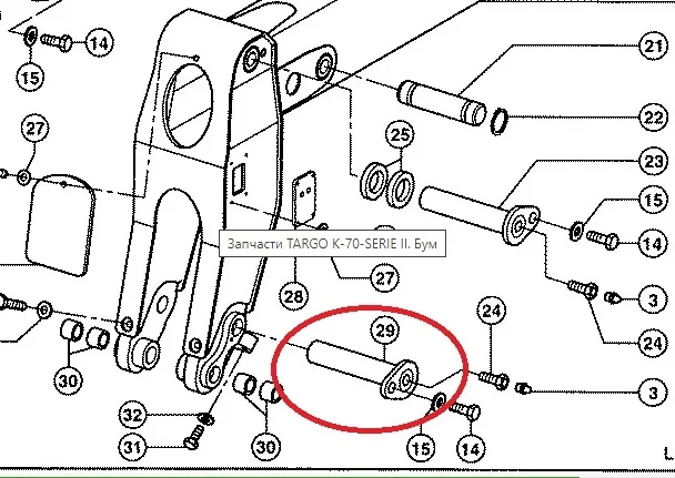 0003173140 Палець стріли навантажувача CLAAS Targo K-70, Caterpiller 512 - фото № 2