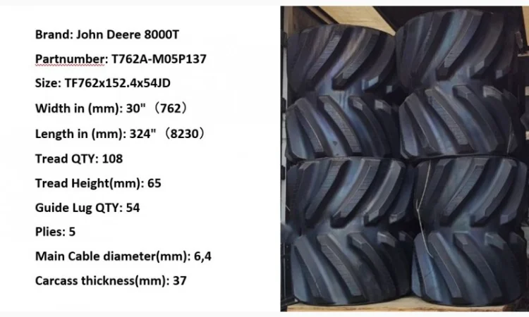 Гумові гусениці на техніку John Deere 8000T 30" - фото № 1