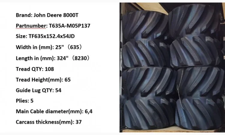 Гумові гусениці для трактора John Deere 8000T 25" - фото № 1
