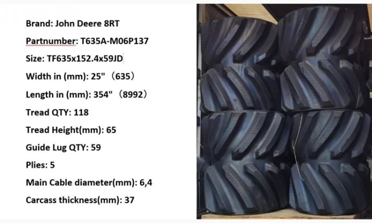 Гумові гусениці для трактора John Deere 8RT 25" - фото № 1