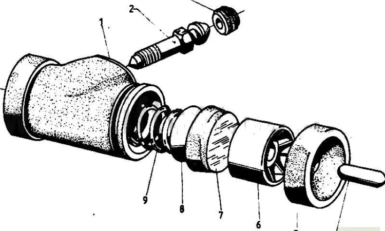 Трансмиссия колесный тормозной цилиндр на погрузчик ЕВ 687 - фото № 1