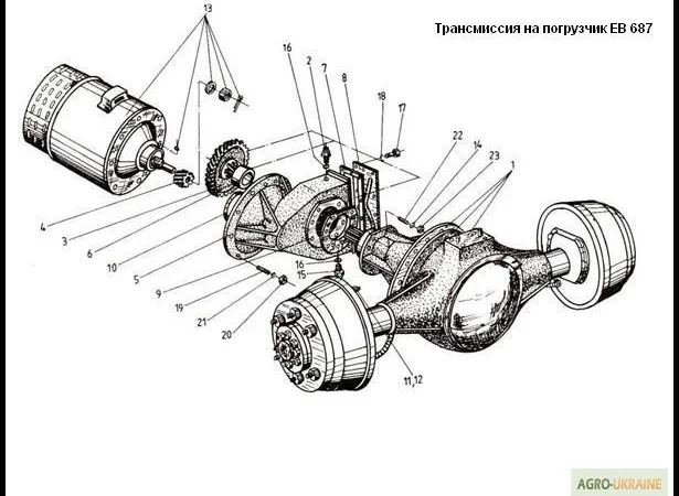 Трансмиссия на погрузчик ЕВ 687 - фото № 1