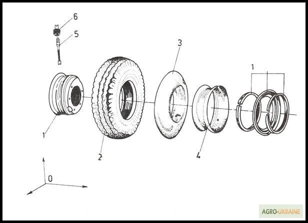 Трансмиссия колесо ассиметрическое с пневматической шиной на погрузчик ЕВ 687 - фото № 1