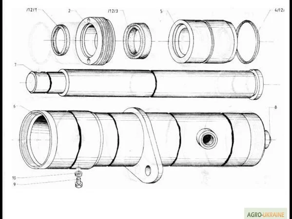 Подъемное устройство на Н=2200мм подъемный цилиндр на погрузчик ЕВ 687 - фото № 1