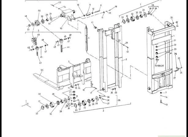 Подъемное устройство на Н=2800мм вариант 1 на погрузчик Балканкар ЕВ 687 - фото № 1