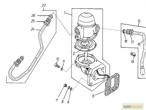 Топливоподкачивающий насос (4 отверстия) на Двигатель Д 3900к - фото № 1