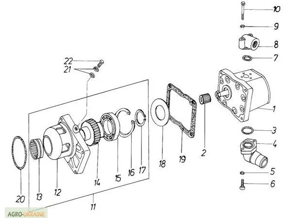 Шестеренчатый насос С72Х-1 на Двигатель Д 3900к - фото № 1