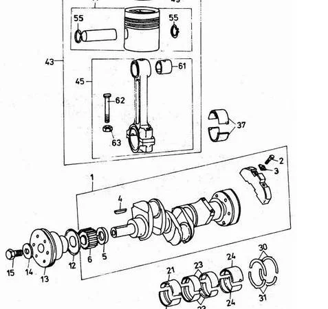 Коленчатый вал на Двигатель Д2500к на погрузчик Балканкар - фото № 1