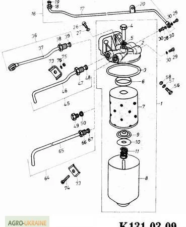 Топливный фильтр на Двигатель Д2500к на погрузчик Балканкар - фото № 1