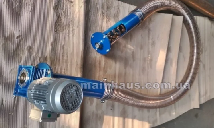 Спиральный шнек для зерна винтовой погрузчик сои гибкий шнек для пеллеты 5м. 1, 5кВ - фото № 3