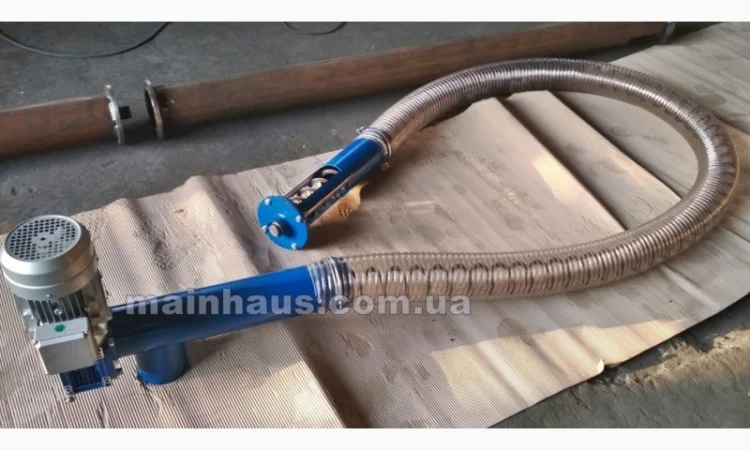 Спиральный шнек для зерна винтовой погрузчик сои гибкий шнек для пеллеты 5м. 1, 5кВ - фото № 4