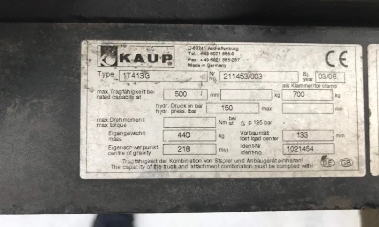 Захват для коробов Kaup 1T413G, для вилочных погрузчиков - фото № 2