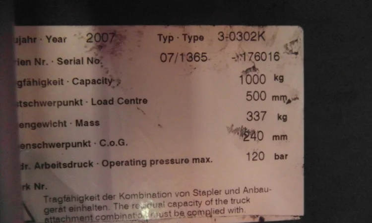 Захват для вилочного погрузчика Meyer 3-0302K, захват для коробов, бытовой техники бу - фото № 7