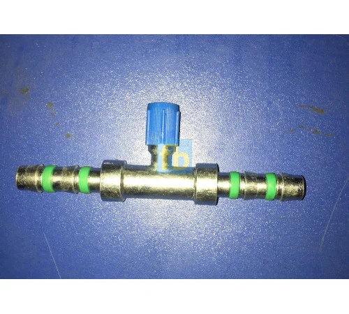 Фітинг 10 13мм з'єднувальний сталевий із сервісним клапаном (carrier) - фото № 1