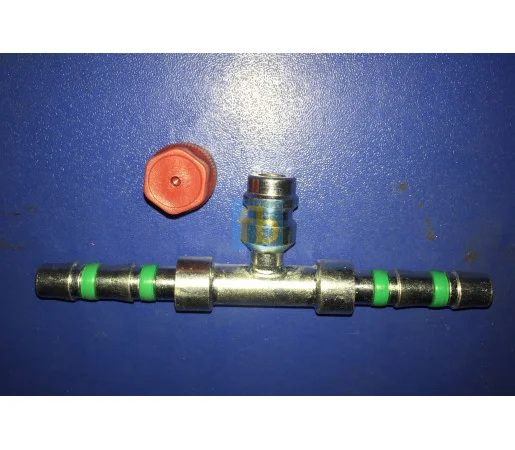 Фітинг 8 10мм з'єднувальний сталевий із сервісним клапаном (carrier) - фото № 1