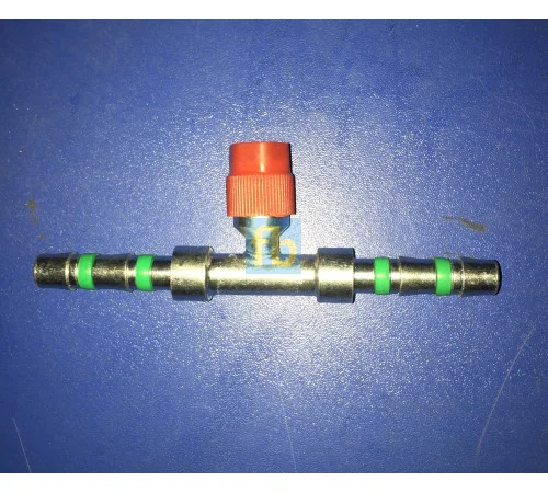 Фітинг 8 10мм з'єднувальний сталевий із сервісним клапаном (carrier) - фото № 2