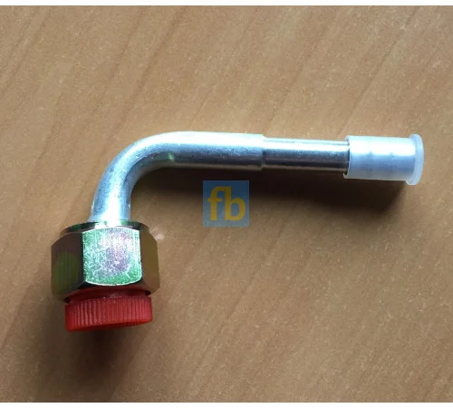 Фітинг автокондиціонера алюмінієвий кутовий 90 6 8мм гайка 3/4 - фото № 1