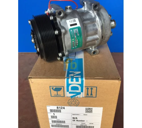 Компрессор Sanden 8124 7H15 Шкив 119мм PV8 New holland - фото № 4