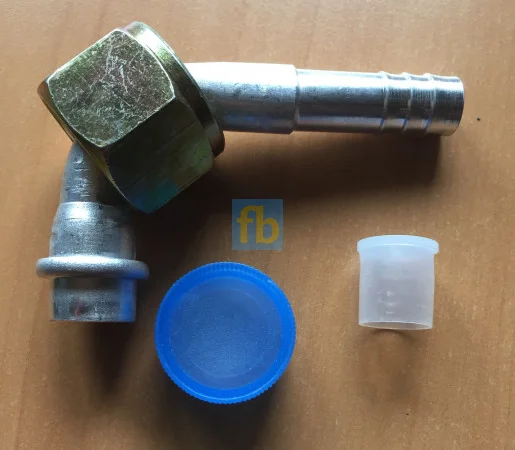 Фітинг алюмінієвий кутовий 10 гайка 12 (1.1/16‐14UNS) - фото № 1