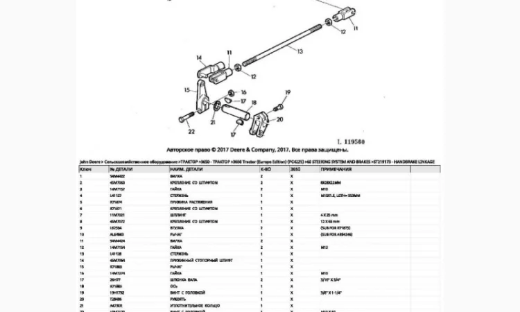 Каталог запчастей к трактору Джон Дир 3650 - John Deere 3650 на русском языке - фото № 2