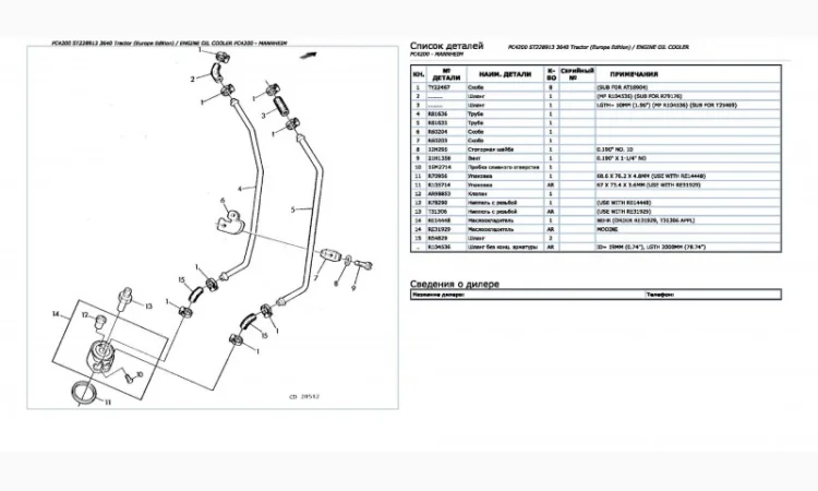 Книга каталог запчастей Джон Дир 3640 - John Deere 3640 на русском языке - фото № 2