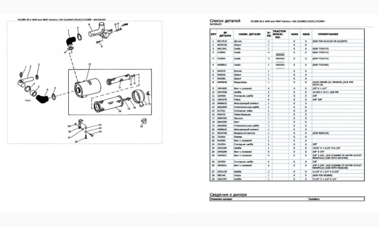 Каталог запчастей трактора Джон Дир 4640 - John Deere 4640 на русском языке книга - фото № 1