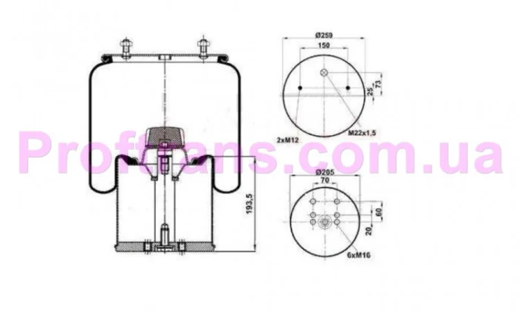 941MB T10065 CRAVER Пневмоподушка 941BM НОВАЯ - фото № 3