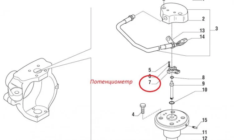 Потенциометр CASE 3522108M1,  TEREX 965,  MASSEY FERGUSON MF965 - фото № 2