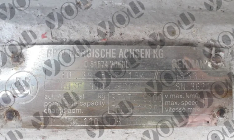 Ось оси (осі, вісь)BPW 3038552184, 96335, KHSF 9008 F00, SN 3620, SK 110 TDB 0300 - фото № 8