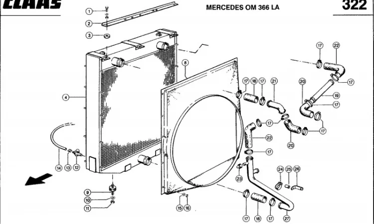 Радиатор водяной для комбайна Claas Mega 218 - фото № 3