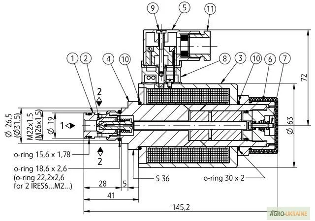 Распределитель PONAR типа 2IRES 6 - фото № 1