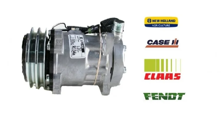 Компрессор кондиционера Case, New Holland, Claas 7h15 132mm. A2 (7863) - фото № 1