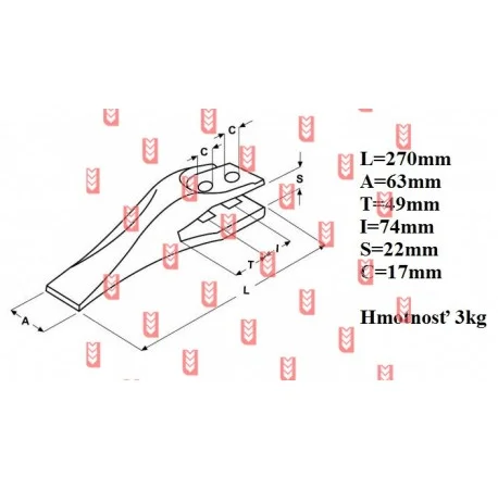 Зуб к ковшу CAT/New Holland 6Y6335 - фото № 2