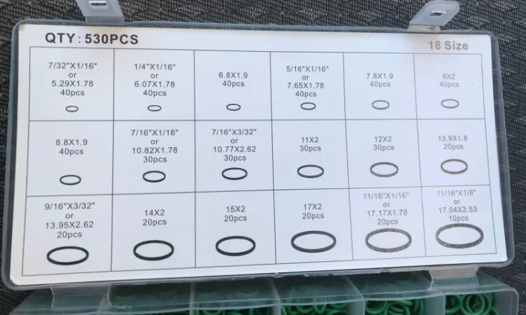 Набір ущільнювальних кілець HNBR 530 штук 18 видів - фото № 2