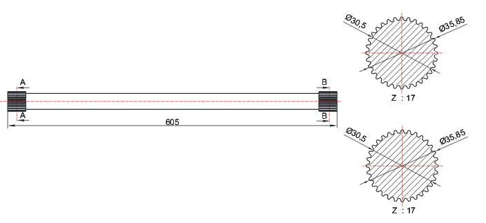 Вал отбора мощности ВОМ на Scania GRS 905 (605мм) - фото № 7
