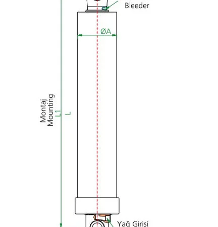 Гидроцилиндр 4-х штоковый (длина 1 штока 1682 мм) тип B - фото № 3