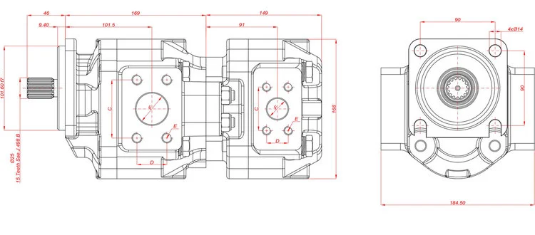 Гидронасос на JCB 3CX тандем - фото № 1