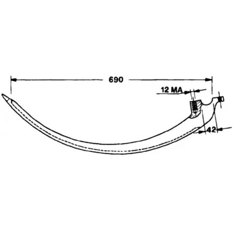 Игла пресс-подборщика John Deere - металлическая, 690мм - фото № 4