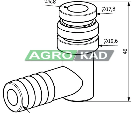 Вилка кутова ø 12, 5 – кріплення за допомогою чеки - фото № 2