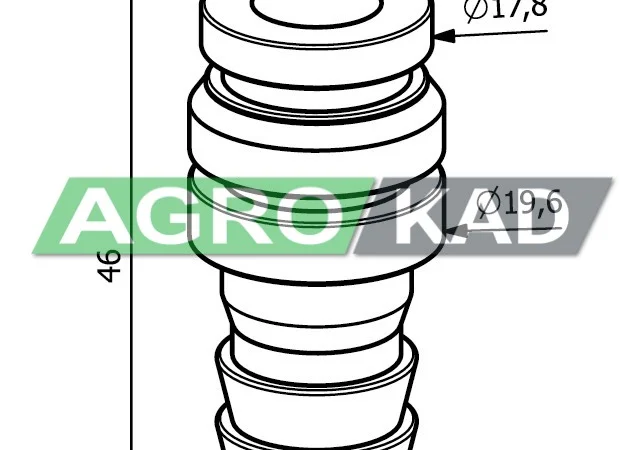 Вилка пряма ø 12, 5 - кріплення за допомогою чеки - фото № 2