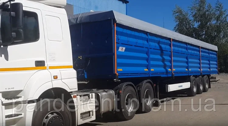 Тентовая накидка ПВХ на зерновоз самосвал из водо и мороустойчивой ткани ПВХ - фото № 7