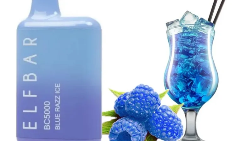 Електрона сигарета Elfbar BC 5% 5000 тяг • Синя малина з льодом • - фото № 1