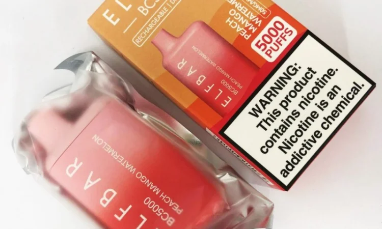 Е-сигарета ELF BAR 5000 тяг, 5% •Персик•Манго•Кавун - фото № 3