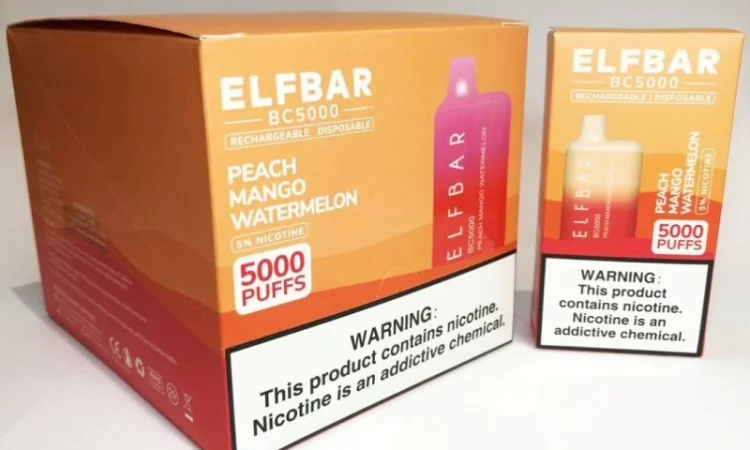 Е-сигарета ELF BAR 5000 тяг, 5% •Персик•Манго•Кавун - фото № 4