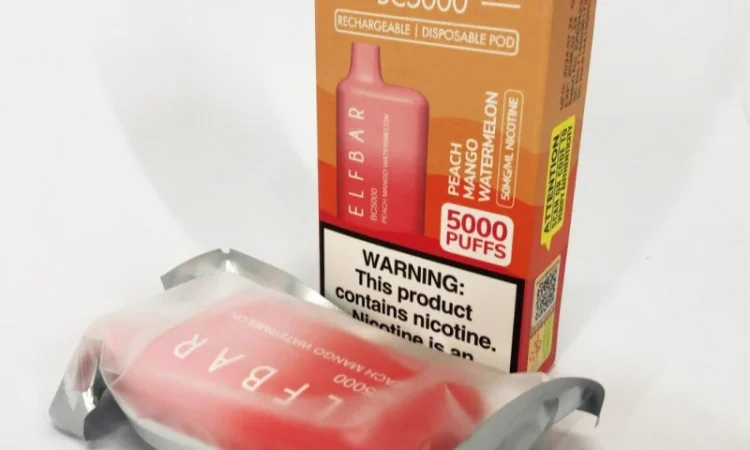 Е-сигарета ELF BAR 5000 тяг, 5% •Персик•Манго•Кавун - фото № 5