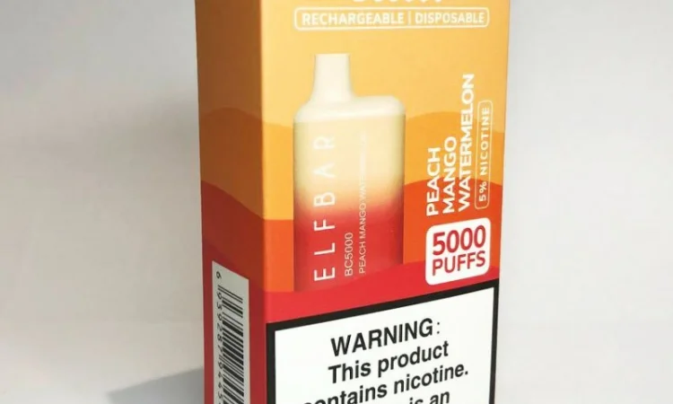Е-сигарета ELF BAR 5000 тяг, 5% •Персик•Манго•Кавун - фото № 7