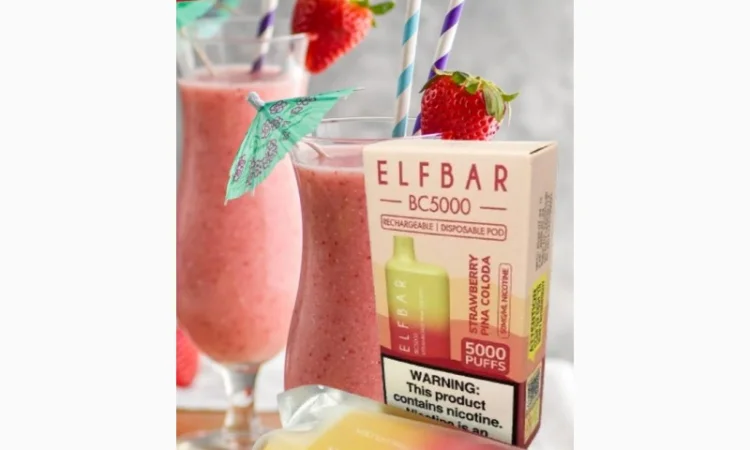 Ел сигарета ELF BAR 5000 тяг Полунична Піна Колада 5% - фото № 1