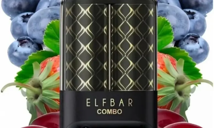 Электронка ELFBAR Combo 25000 тяг. Переключение вкусов:Черника-Кислая Малина<=>Вишня - фото № 1